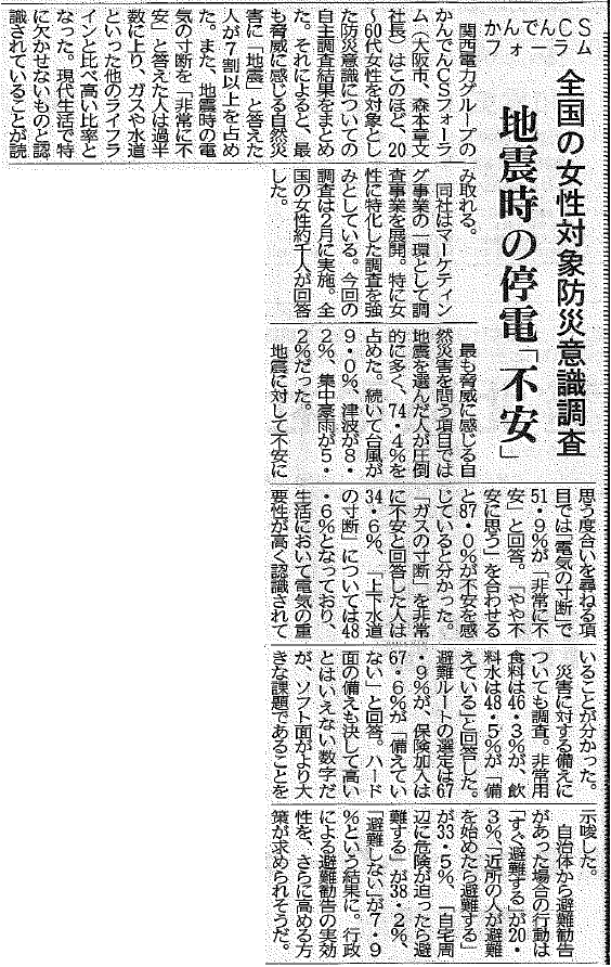 電気新聞・電力のスイッチングに関する調査の記事