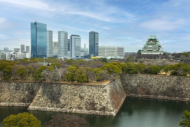 大阪城と大阪ビジネスパーク