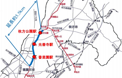 京阪・枚方市駅～寝屋川市駅高架化